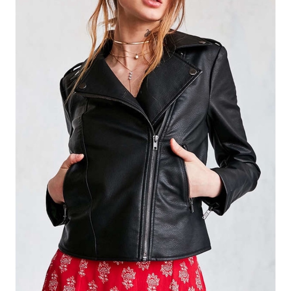 urban outfitters BDG black faux leather jacket